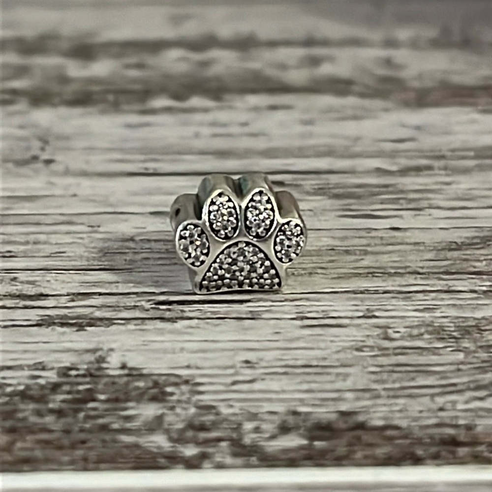 Pandora Sparkling Paw Print Charm